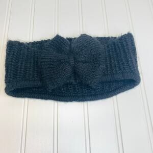 Black Sweater Headband Earmuff Bow
